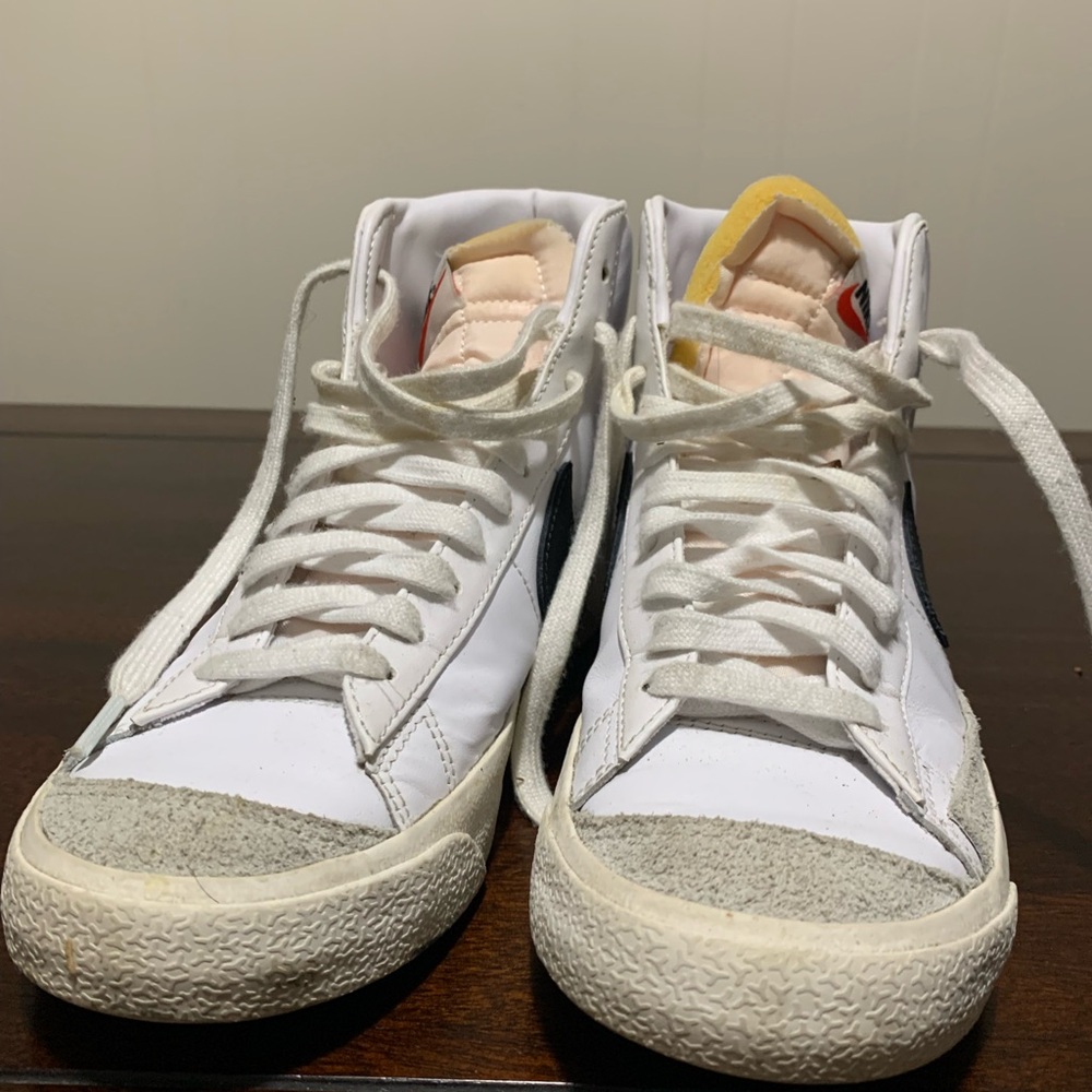 Nike White and Gray High-Top Sneakers